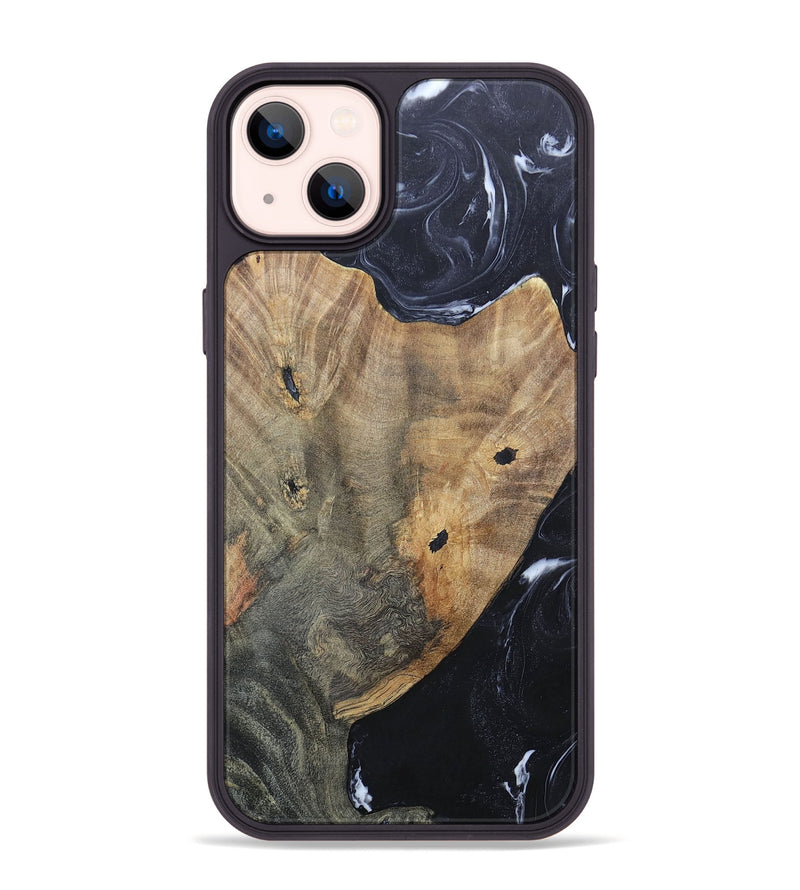 iPhone 14 Plus Wood+Resin Phone Case - Karl (Black & White, 695938)