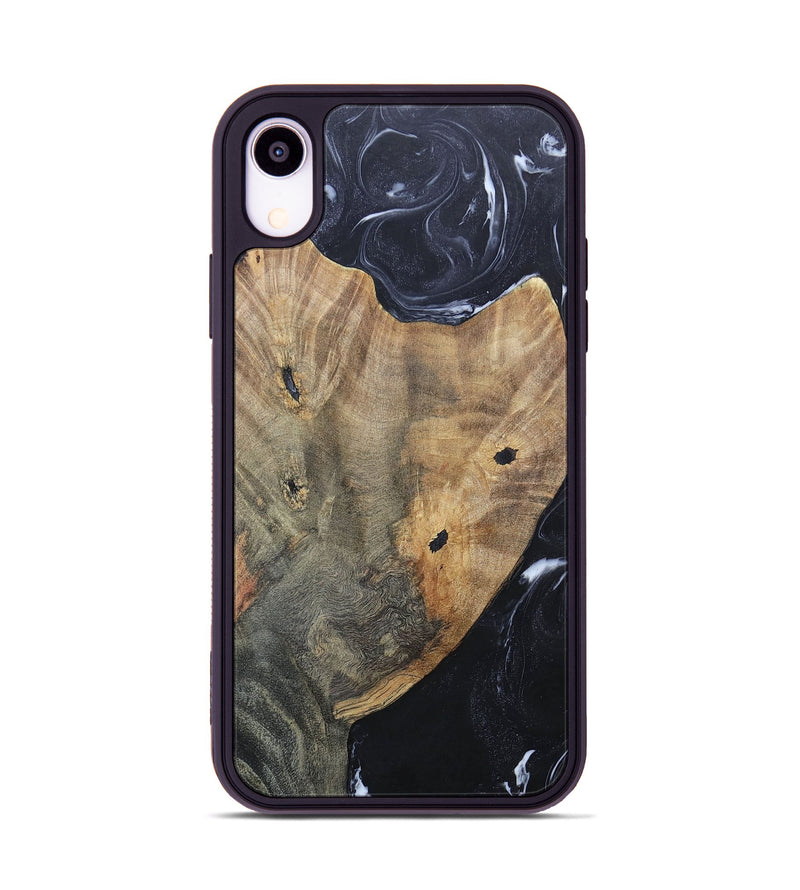 iPhone Xr Wood+Resin Phone Case - Karl (Black & White, 695938)