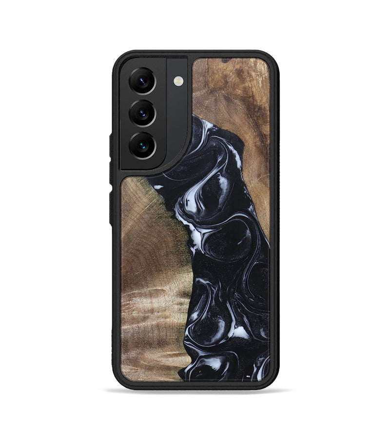 Galaxy S22 Wood+Resin Phone Case - Sharyn (Black & White, 695939)