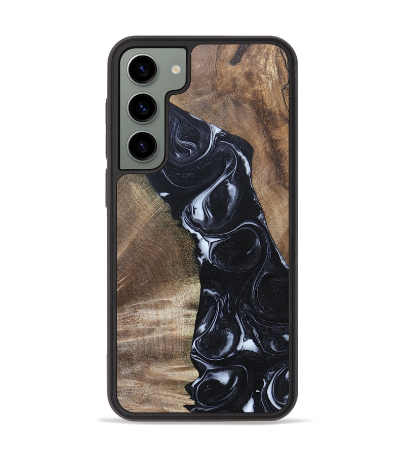 Galaxy S23 Plus Wood+Resin Phone Case - Sharyn (Black & White, 695939)