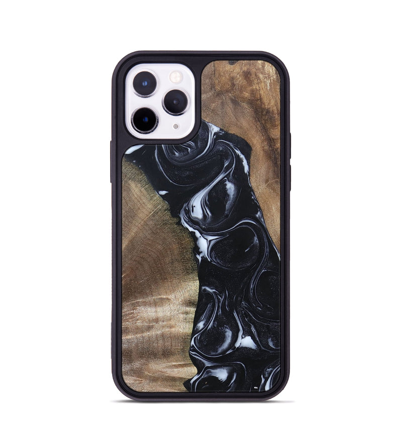 iPhone 11 Pro Wood+Resin Phone Case - Sharyn (Black & White, 695939)