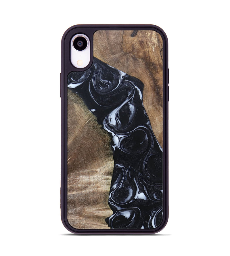 iPhone Xr Wood+Resin Phone Case - Sharyn (Black & White, 695939)