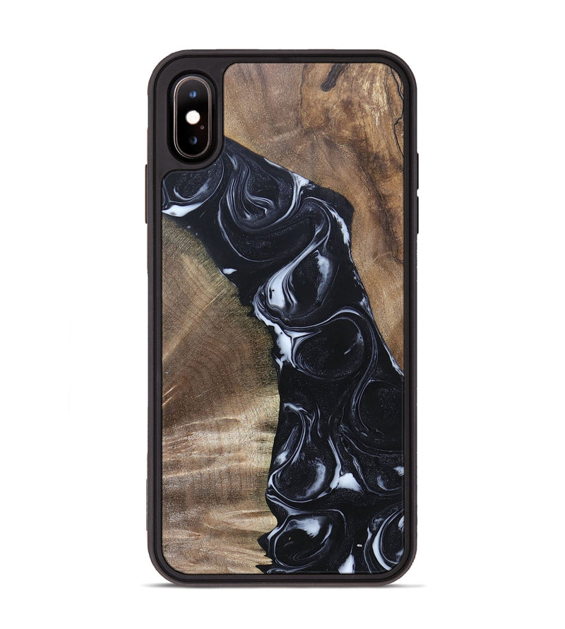 iPhone Xs Max Wood+Resin Phone Case - Sharyn (Black & White, 695939)