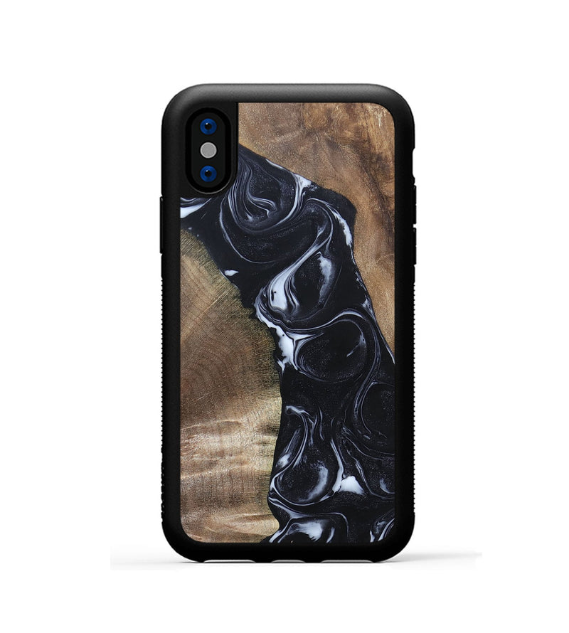 iPhone Xs Wood+Resin Phone Case - Sharyn (Black & White, 695939)