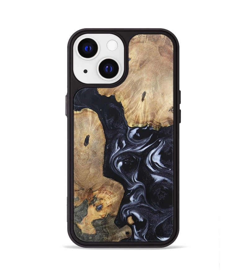 iPhone 13 Wood+Resin Phone Case - Nash (Black & White, 695943)