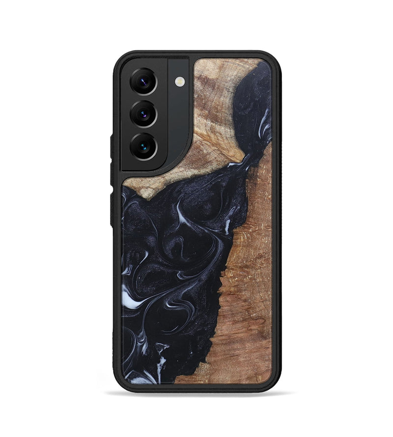 Galaxy S22 Wood+Resin Phone Case - Roxanne (Black & White, 695944)