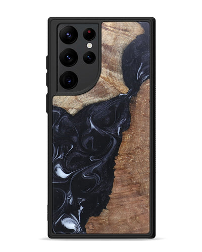 Galaxy S22 Ultra Wood+Resin Phone Case - Roxanne (Black & White, 695944)