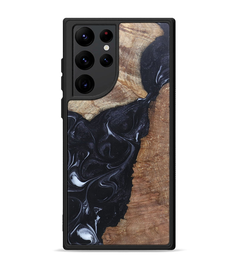 Galaxy S22 Ultra Wood+Resin Phone Case - Roxanne (Black & White, 695944)