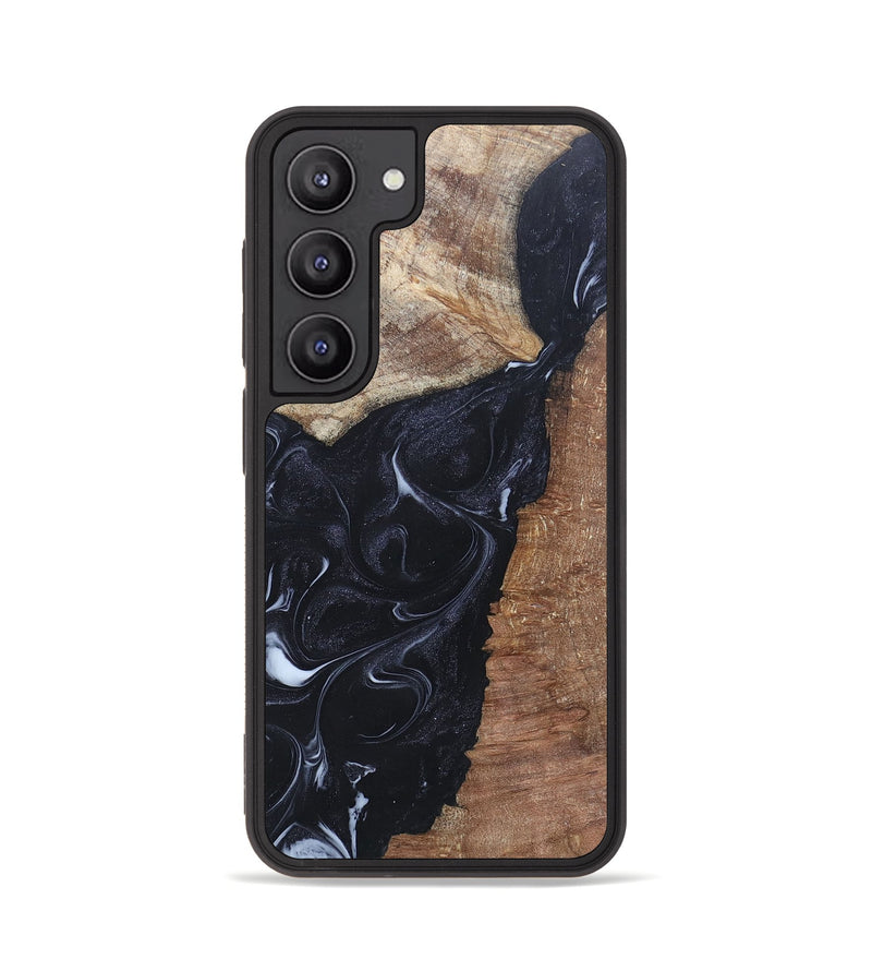 Galaxy S23 Wood+Resin Phone Case - Roxanne (Black & White, 695944)