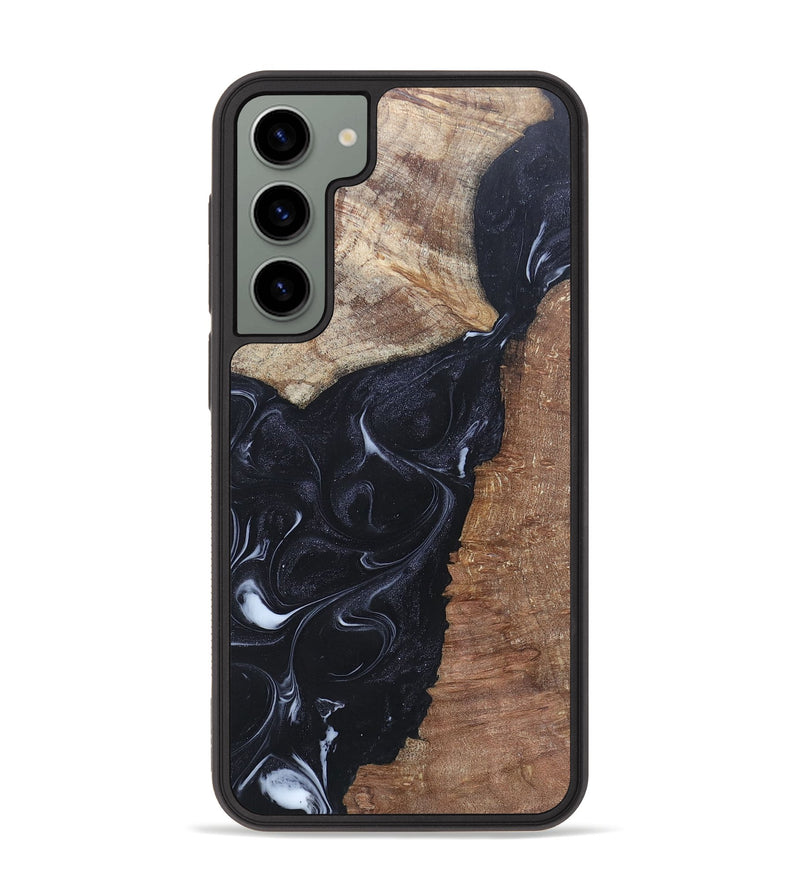 Galaxy S23 Plus Wood+Resin Phone Case - Roxanne (Black & White, 695944)