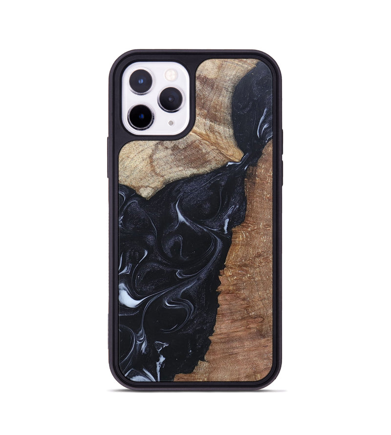 iPhone 11 Pro Wood+Resin Phone Case - Roxanne (Black & White, 695944)