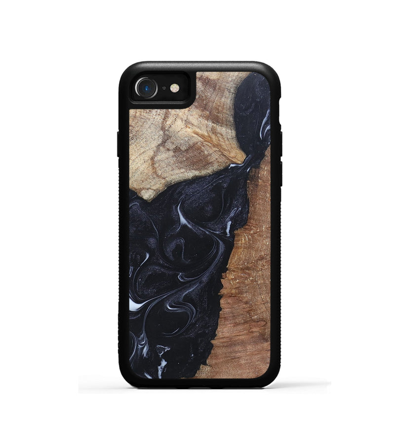 iPhone SE Wood+Resin Phone Case - Roxanne (Black & White, 695944)