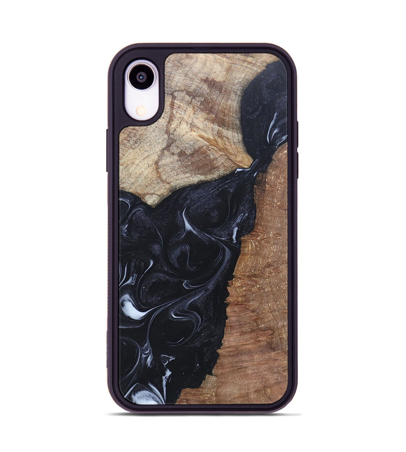 iPhone Xr Wood+Resin Phone Case - Roxanne (Black & White, 695944)