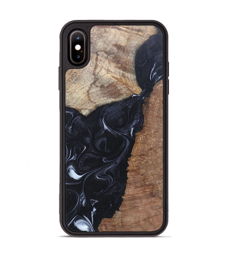 iPhone Xs Max Wood+Resin Phone Case - Roxanne (Black & White, 695944)