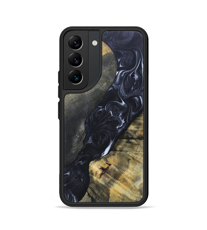Galaxy S22 Wood+Resin Phone Case - Alexandra (Black & White, 695946)