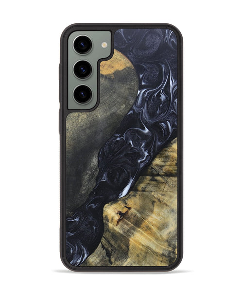 Galaxy S23 Plus Wood+Resin Phone Case - Alexandra (Black & White, 695946)