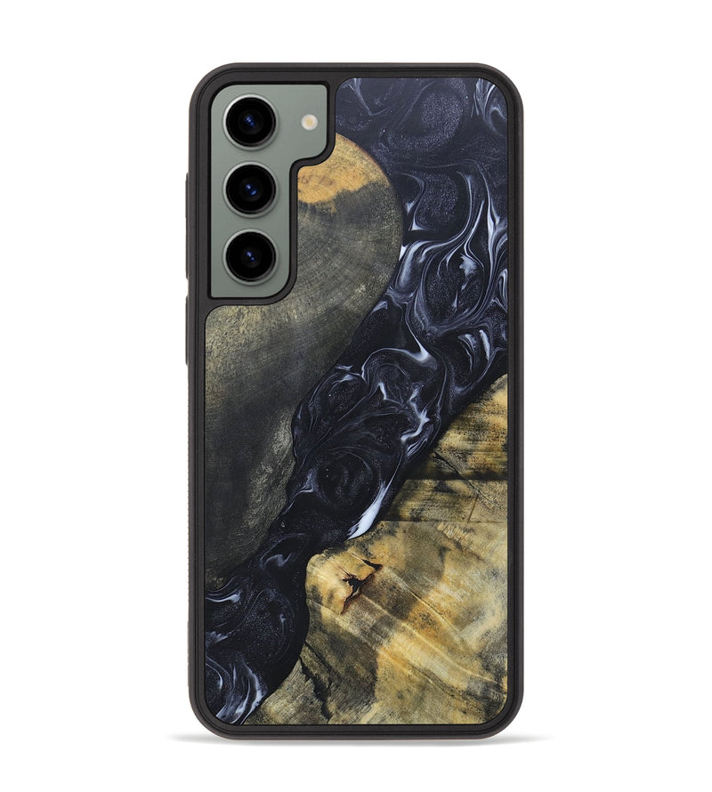 Galaxy S23 Plus Wood+Resin Phone Case - Alexandra (Black & White, 695946)