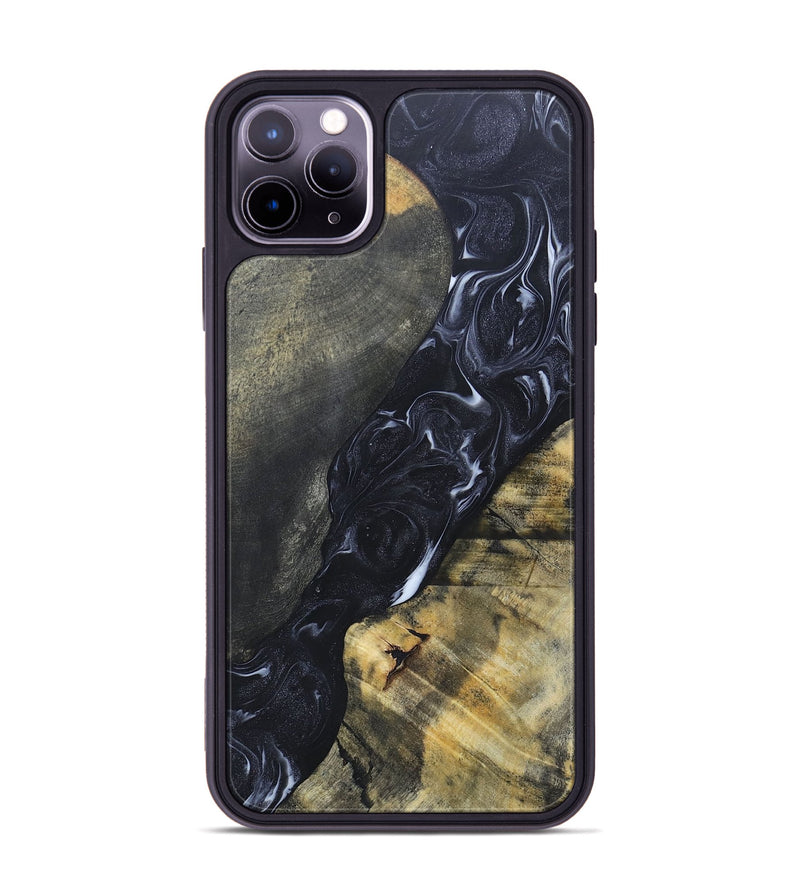 iPhone 11 Pro Max Wood+Resin Phone Case - Alexandra (Black & White, 695946)