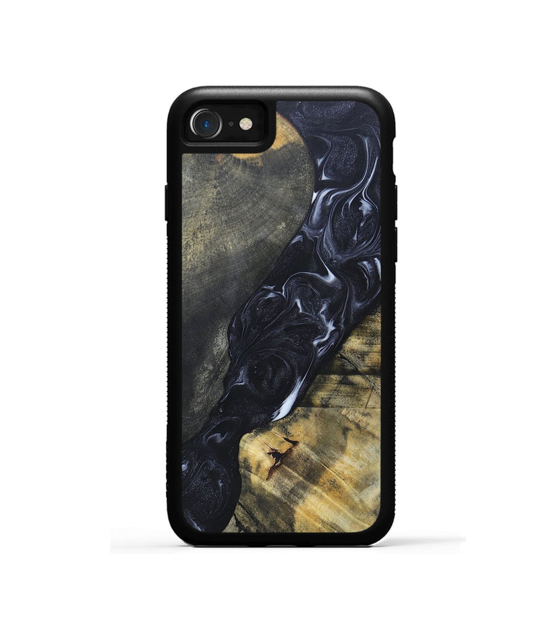 iPhone SE Wood+Resin Phone Case - Alexandra (Black & White, 695946)