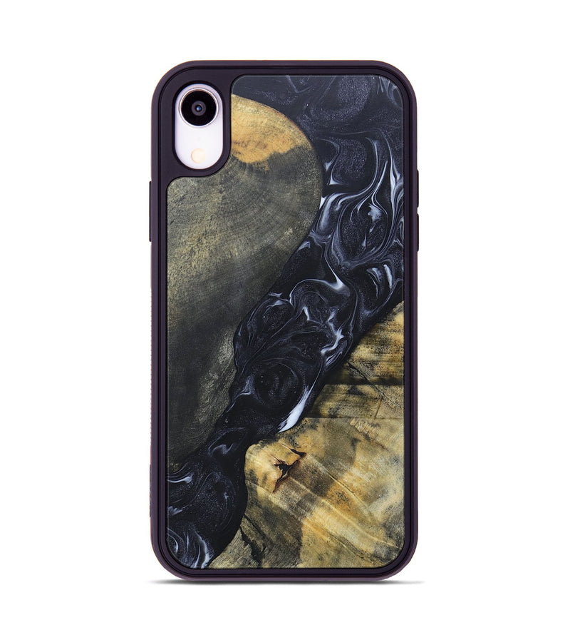iPhone Xr Wood+Resin Phone Case - Alexandra (Black & White, 695946)