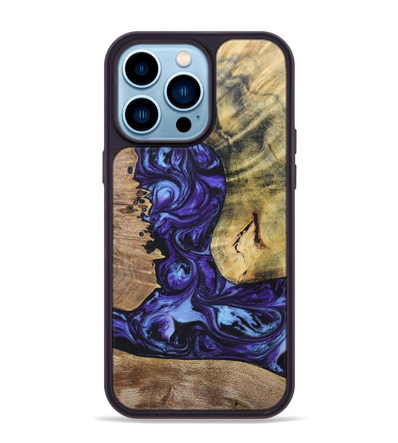 iPhone 14 Pro Max Wood+Resin Phone Case - Adele (Mosaic, 696053)