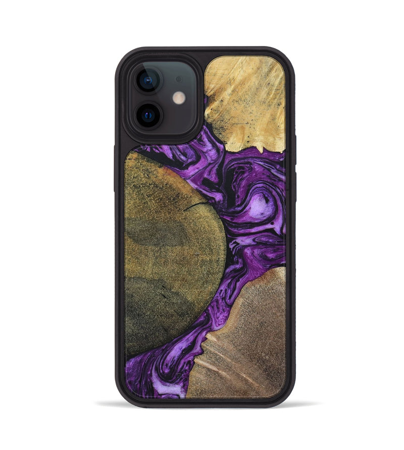 iPhone 12 Wood+Resin Phone Case - Carlton (Mosaic, 696060)