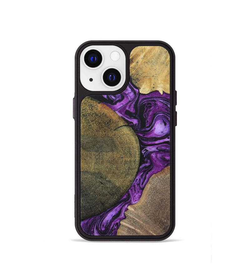 iPhone 13 mini Wood+Resin Phone Case - Carlton (Mosaic, 696060)