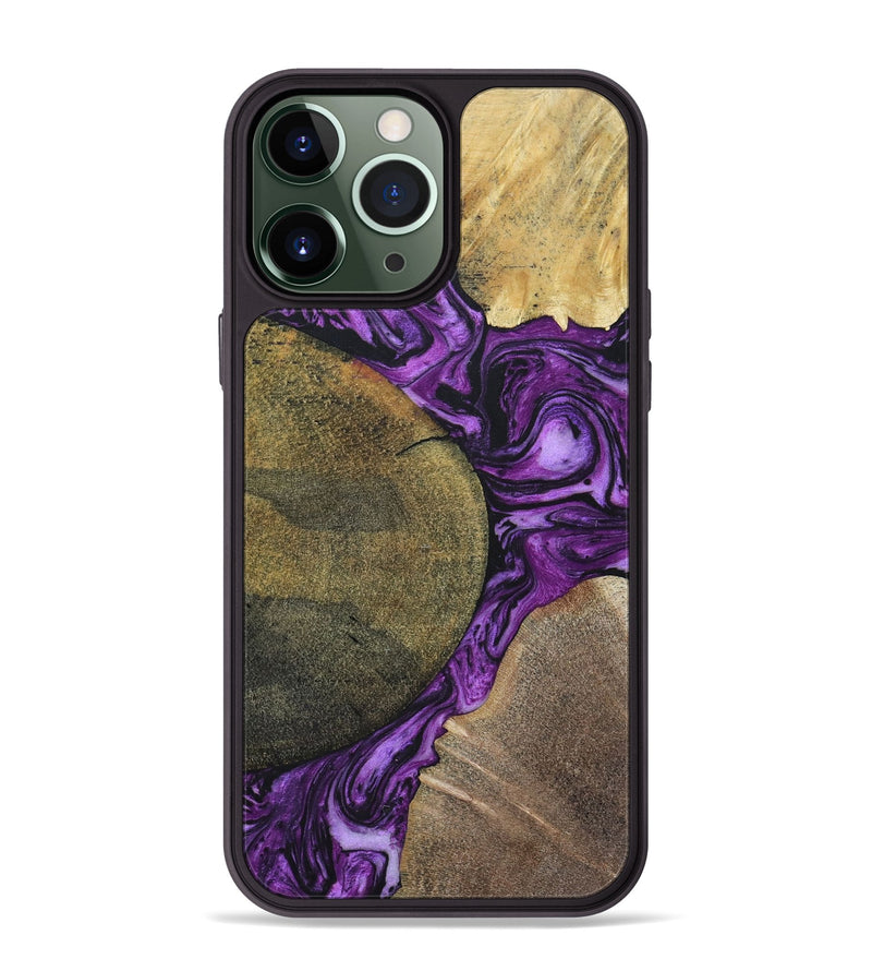 iPhone 13 Pro Max Wood+Resin Phone Case - Carlton (Mosaic, 696060)