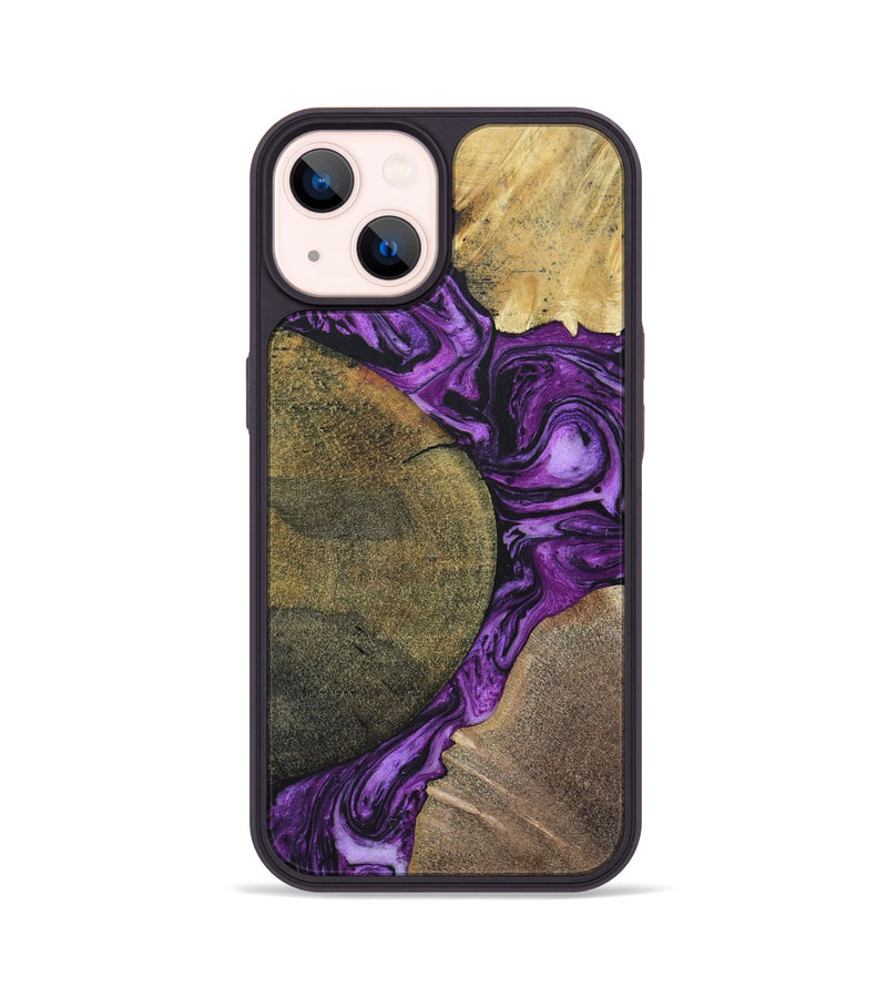iPhone 14 Wood+Resin Phone Case - Carlton (Mosaic, 696060)