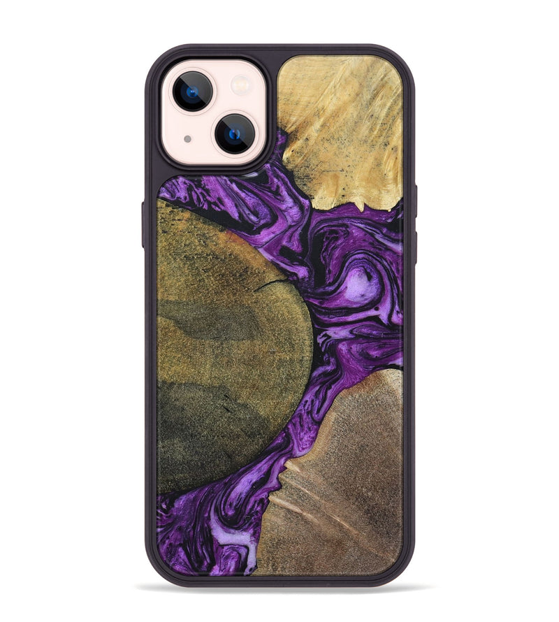 iPhone 14 Plus Wood+Resin Phone Case - Carlton (Mosaic, 696060)