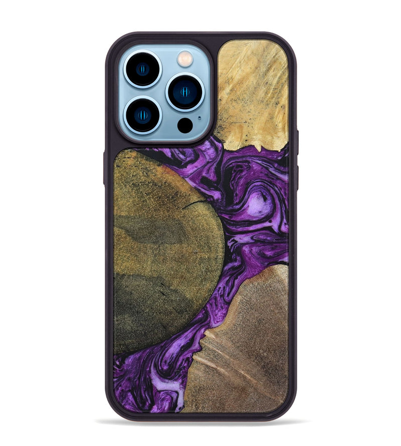 iPhone 14 Pro Max Wood+Resin Phone Case - Carlton (Mosaic, 696060)
