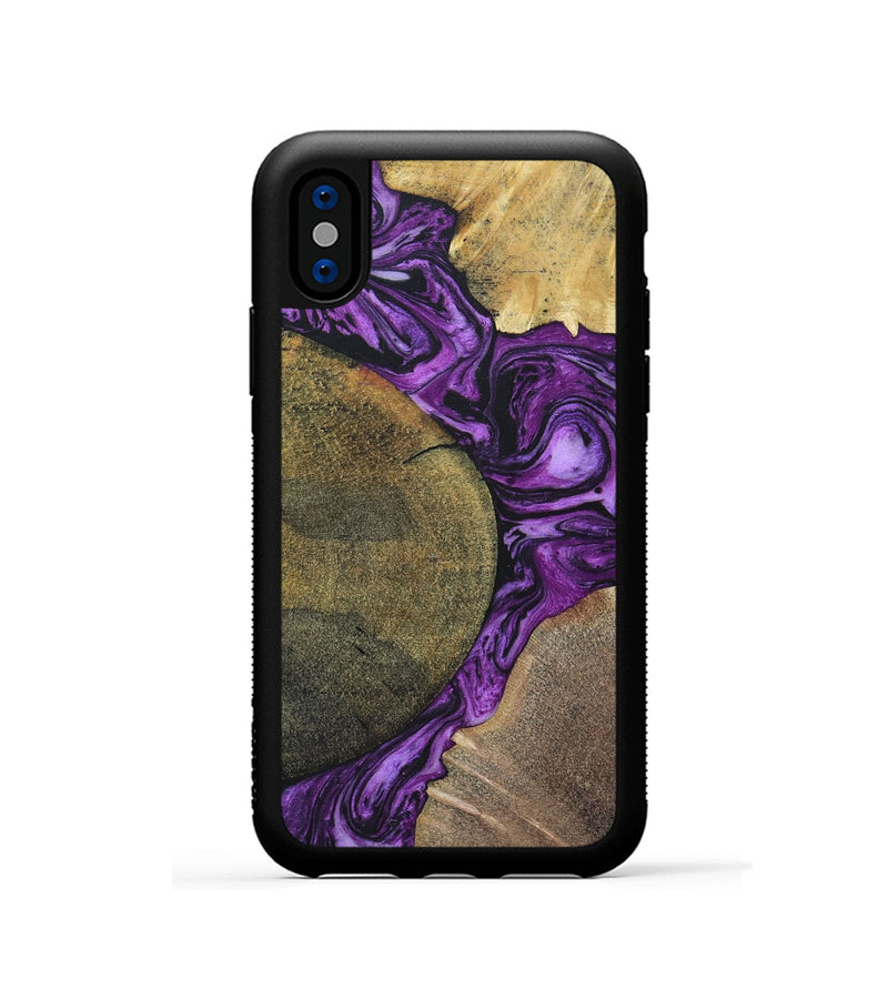 iPhone Xs Wood+Resin Phone Case - Carlton (Mosaic, 696060)