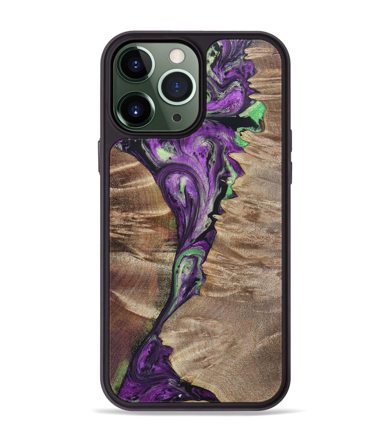 iPhone 13 Pro Max Wood+Resin Phone Case - Rebekah (Mosaic, 696066)