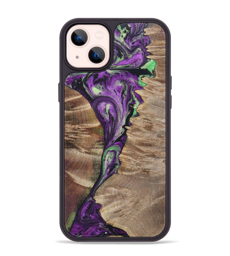 iPhone 14 Plus Wood+Resin Phone Case - Rebekah (Mosaic, 696066)