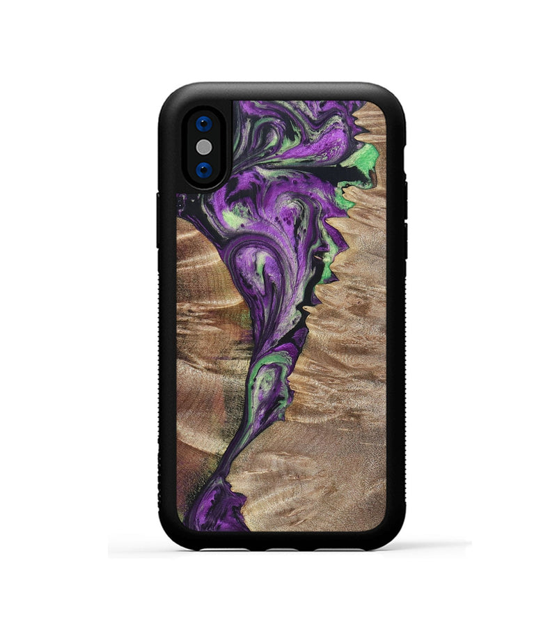 iPhone Xs Wood+Resin Phone Case - Rebekah (Mosaic, 696066)