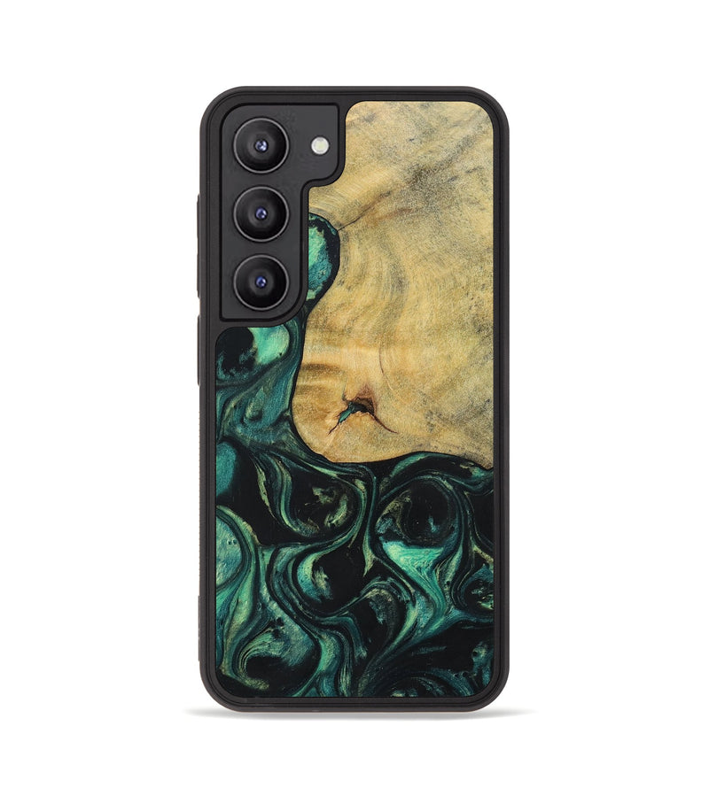 Galaxy S23 Wood+Resin Phone Case - Kira (Green, 696073)
