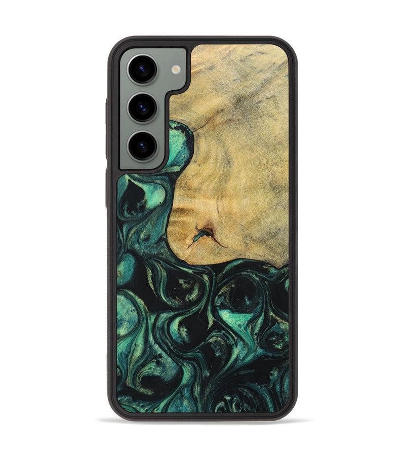 Galaxy S23 Plus Wood+Resin Phone Case - Kira (Green, 696073)