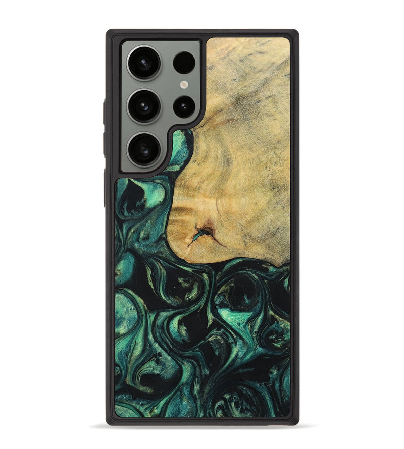 Galaxy S23 Ultra Wood+Resin Phone Case - Kira (Green, 696073)