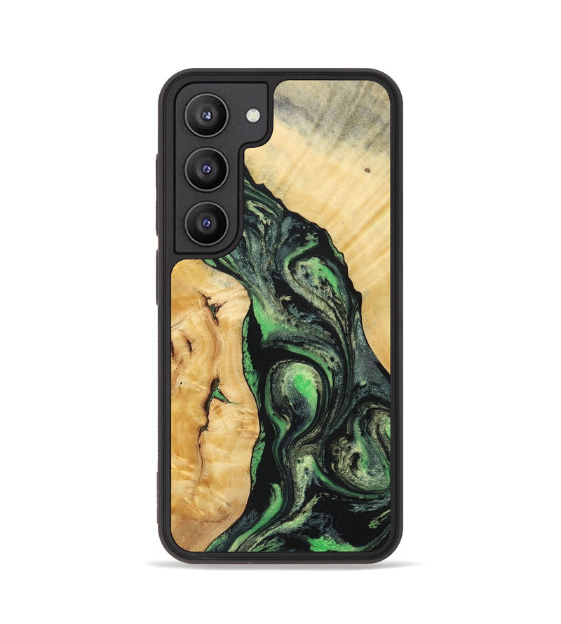 Galaxy S23 Wood+Resin Phone Case - Nevaeh (Green, 696074)