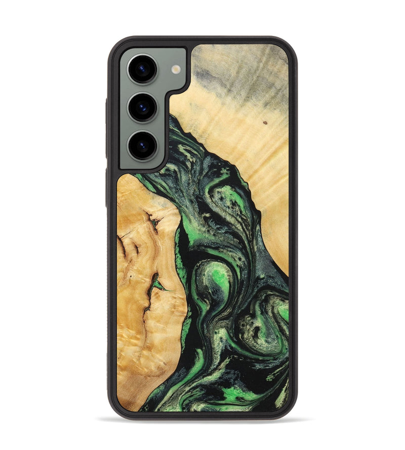 Galaxy S23 Plus Wood+Resin Phone Case - Nevaeh (Green, 696074)