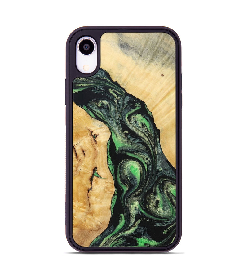 iPhone Xr Wood+Resin Phone Case - Nevaeh (Green, 696074)