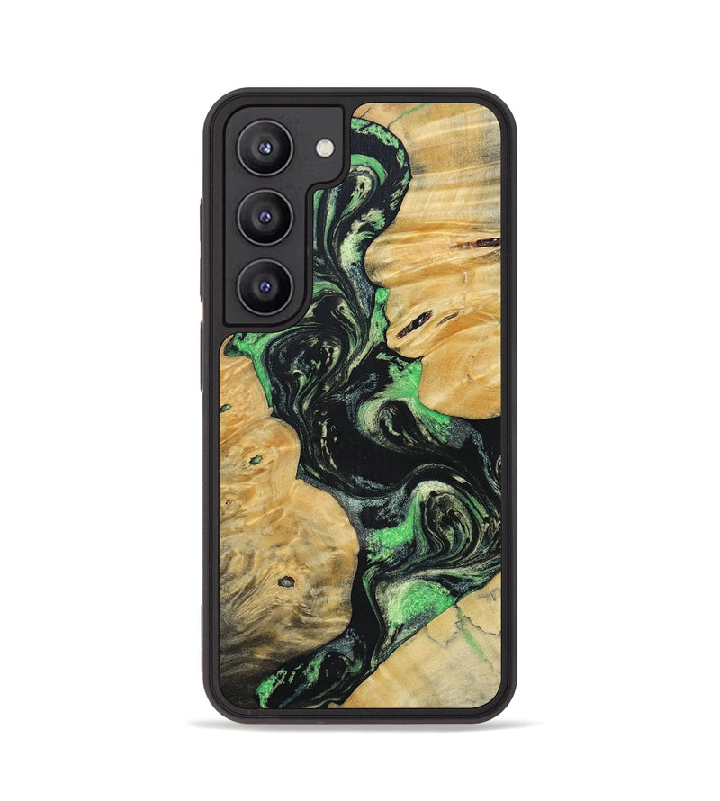 Galaxy S23 Wood+Resin Phone Case - Tasha (Green, 696076)
