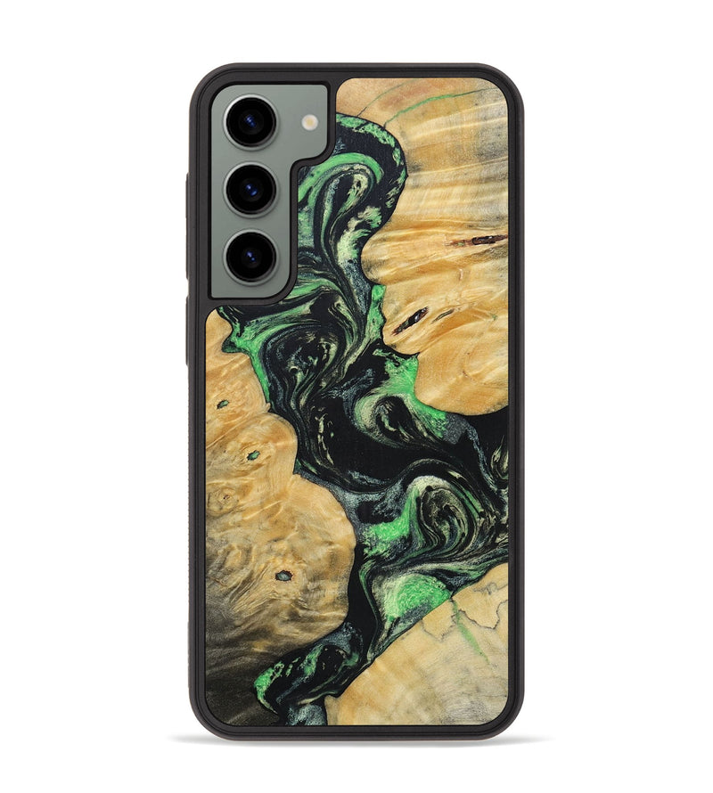 Galaxy S23 Plus Wood+Resin Phone Case - Tasha (Green, 696076)