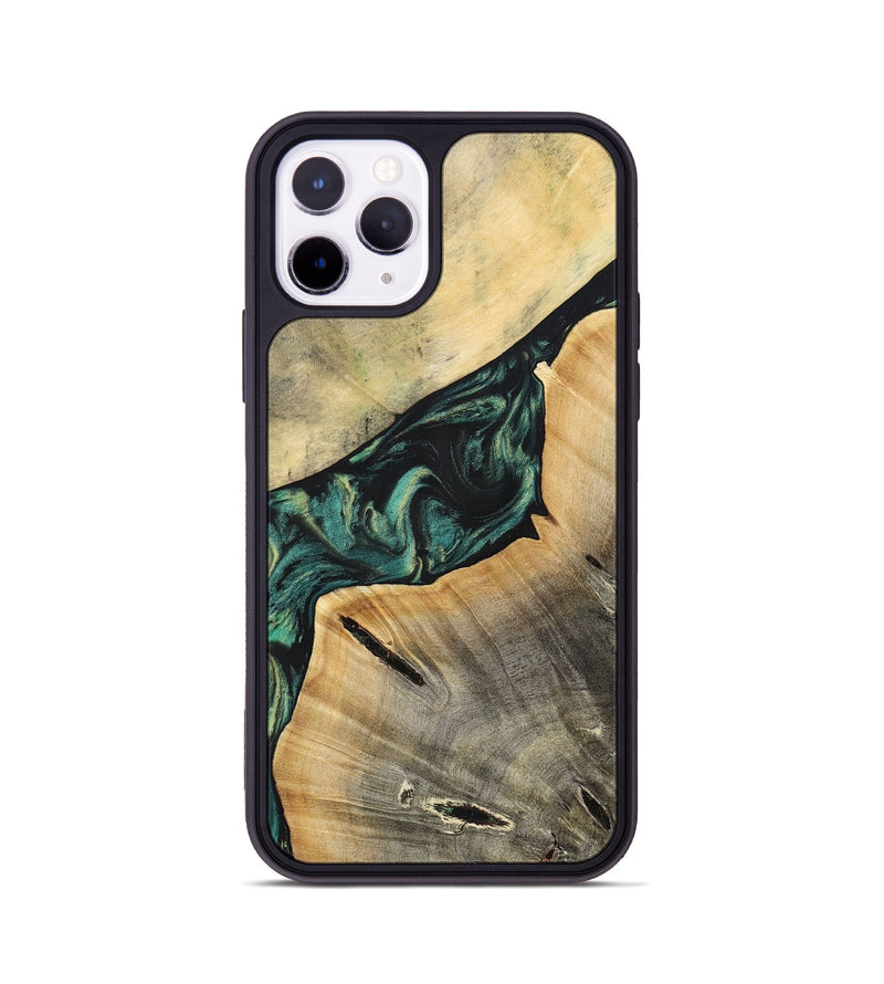 iPhone 11 Pro Wood+Resin Phone Case - Braylen (Green, 696081)
