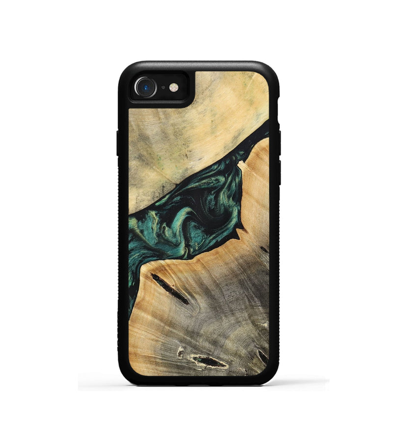 iPhone SE Wood+Resin Phone Case - Braylen (Green, 696081)