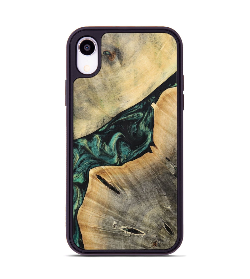 iPhone Xr Wood+Resin Phone Case - Braylen (Green, 696081)