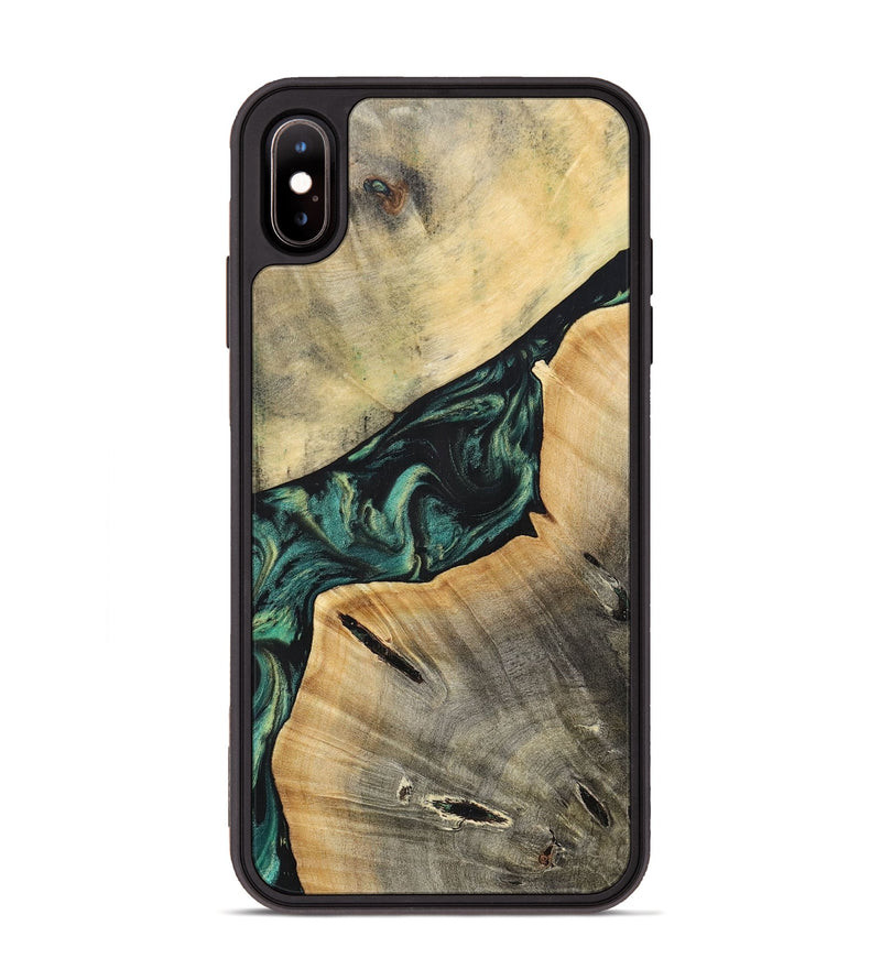 iPhone Xs Max Wood+Resin Phone Case - Braylen (Green, 696081)