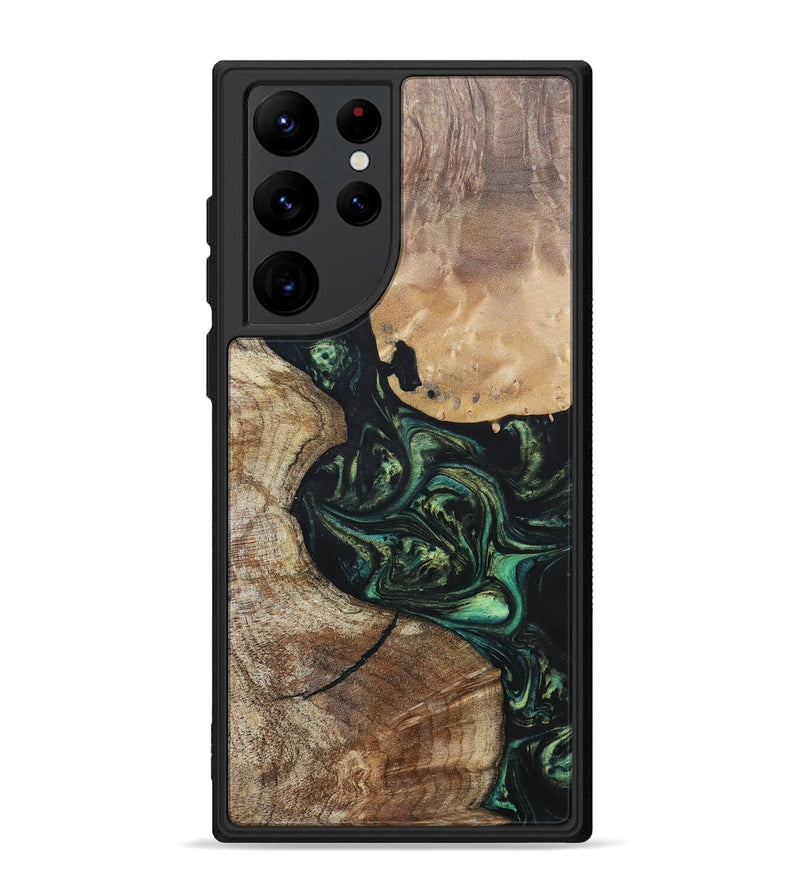 Galaxy S22 Ultra Wood+Resin Phone Case - Gretchen (Green, 696082)