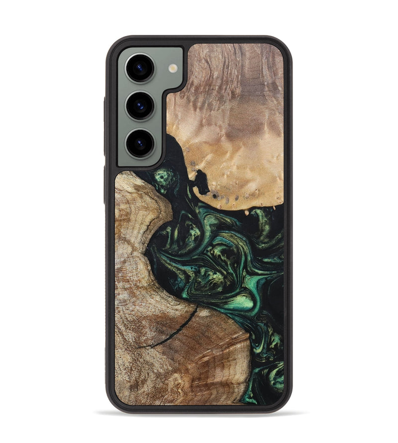 Galaxy S23 Plus Wood+Resin Phone Case - Gretchen (Green, 696082)
