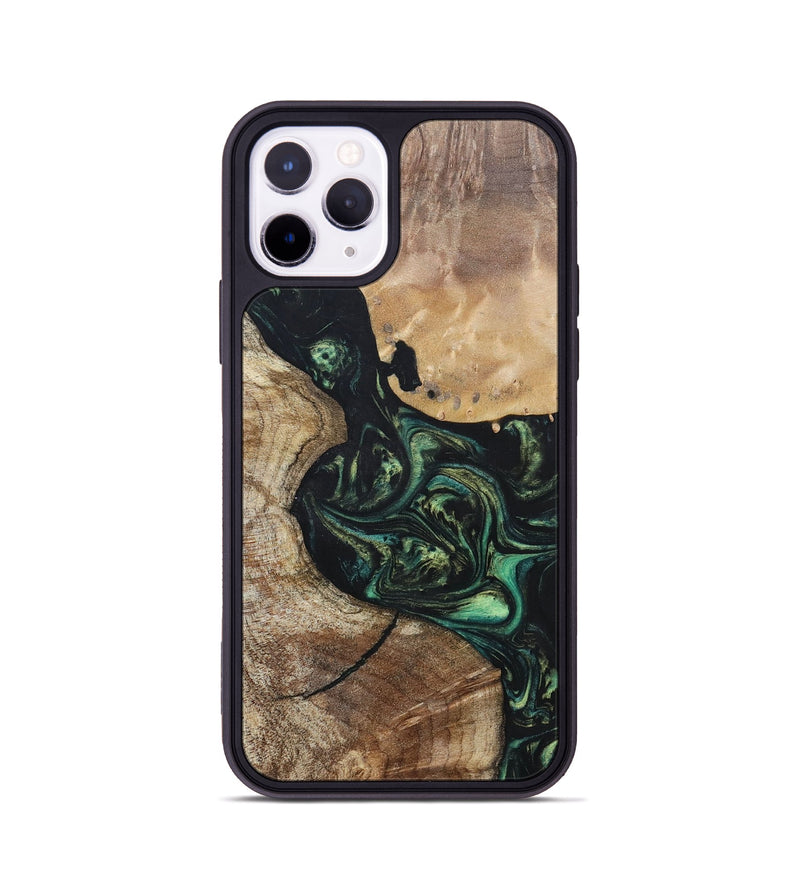 iPhone 11 Pro Wood+Resin Phone Case - Gretchen (Green, 696082)